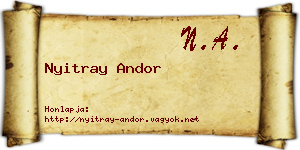 Nyitray Andor névjegykártya